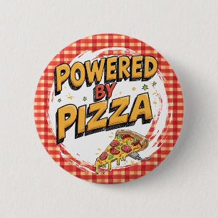 Funny Foodie Accessory pizza lover power 6 Cm Round Badge