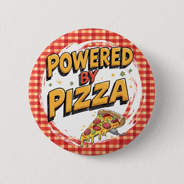 Funny Foodie Accessory pizza lover power 6 Cm Round Badge (Front)