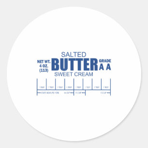 Funny Foodie Baker Baking Salted Butter Classic Round Sticker