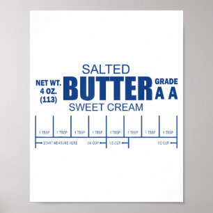 Funny Foodie Baker Baking Salted Butter  Poster