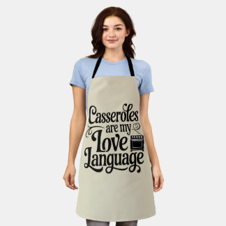 Funny Foodie Meme Casseroles are my Love Language Apron