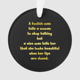 Funny Foolish and Wise Man Joke Ornament