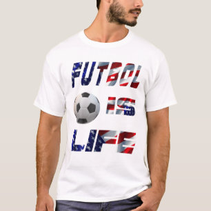 Funny Football American Flag Futbol Is Life Lover T-Shirt