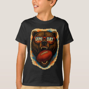 Funny Football Bear With Sungles, Game Day Bear  T-Shirt