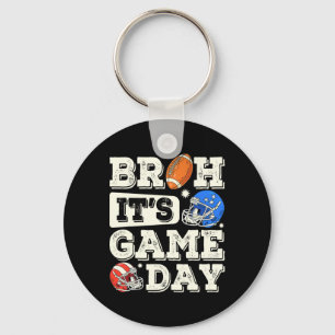 Funny Football Boy Teens Bruh Its Game Day America Key Ring