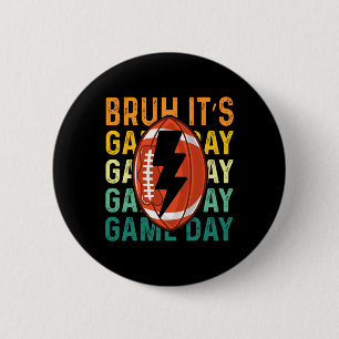 Funny Football Boys Kids Bruh It's Game Day Footba 6 Cm Round Badge