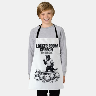 Funny Football Cat Coach Black and White Art Apron