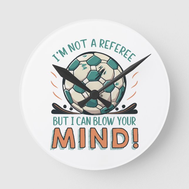 Funny Football Design Round Clock (Front)