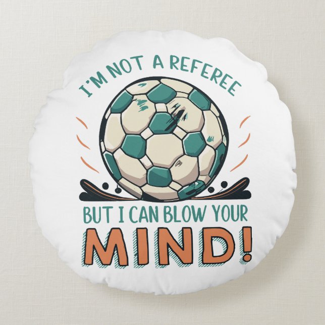 Funny Football Design Round Cushion (Front)