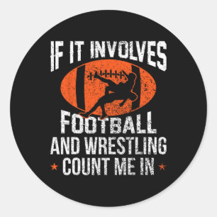Funny Football Designs For Kids Women - Men Tee Un Classic Round Sticker