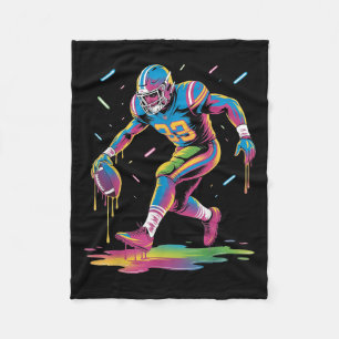 Funny Football Drip Boy Kid Youth Tie Dye Dripng F Fleece Blanket
