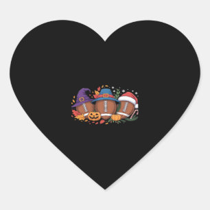 Funny Football Halloween Thanksgiving Xmas Spooky  Heart Sticker