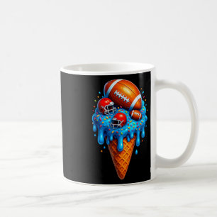 Funny Football Ice Cream Dripping Football Player Coffee Mug