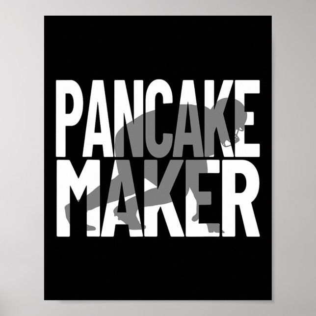 Funny Football Player Meme Lineman Pancake Maker  Poster (Front)