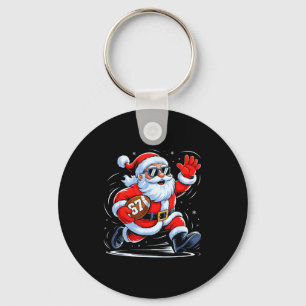Funny Football Santa 67 Christmas Xmas Holiday Boy Key Ring