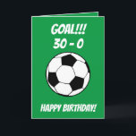 Funny Football Soccer Green Son 30th Birthday Card<br><div class="desc">Funny Football Soccer Green Son 30th Birthday, a unique design made for anyone looking for something special for their son on his birthday. The design features a funny ball graphic in the front with customisable text that you can personalise, so, don't hesitate to customise it in order to make your...</div>