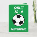 Funny Football Soccer Green Son 30th Birthday Card<br><div class="desc">Funny Football Soccer Green Son 30th Birthday, a unique design made for anyone looking for something special for their son on his birthday. The design features a funny ball graphic in the front with customisable text that you can personalise, so, don't hesitate to customise it in order to make your...</div>