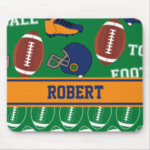 FUNNY FOOTBALL Sports Cartoon ADD YOUR NAME Mouse Pad