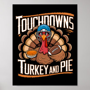 Funny Football Thanksgiving Adults Kids Collection Poster