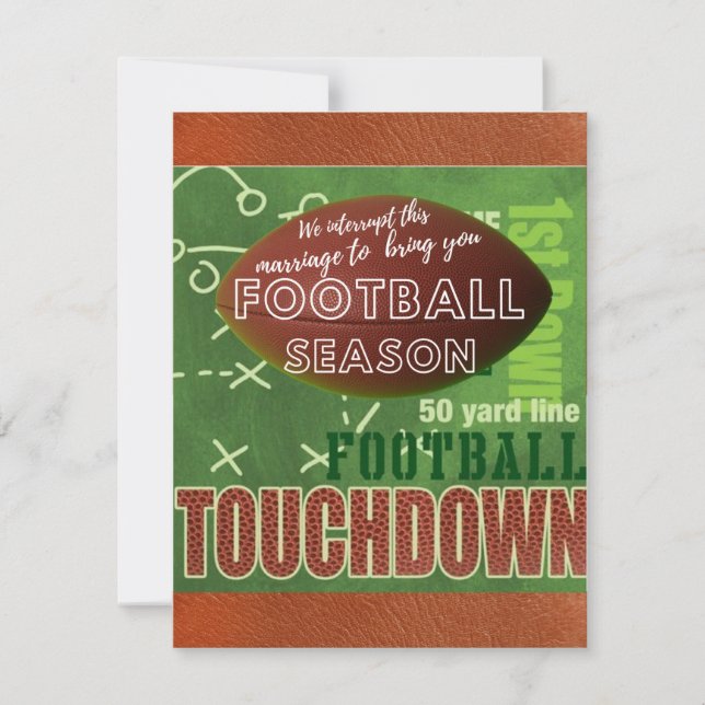 Funny Football Touchdown Note Card (Front)