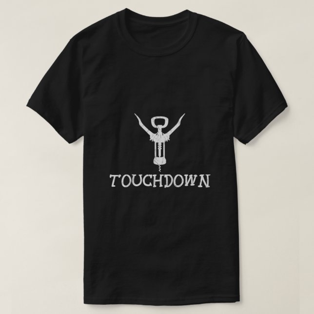 Funny Football Touchdown Wine Bottle Opener Raglan T-Shirt (Design Front)