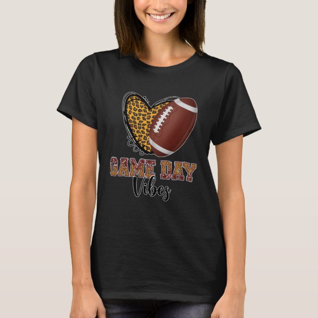 Funny Football Women Men Kids Game Day Vibes Footb T-Shirt (Front)