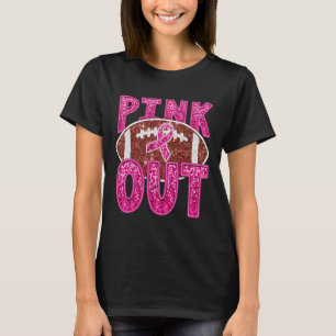 Funny Footbyll Pink Out Pink Ribbon Breast Cancer T-Shirt