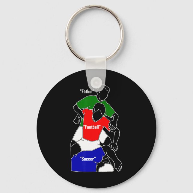 Funny Footll Fútbol Soccer  Key Ring (Front)