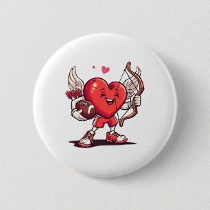 Funny Footll Valentines Day Boys Kids Girls Cupid 6 Cm Round Badge