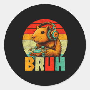 Funny For Capybara Lovers Mens Boys Kids Graphics  Classic Round Sticker