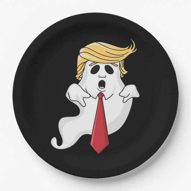 Funny For Halloween, Donald Costume Classic Paper Plate (Front)