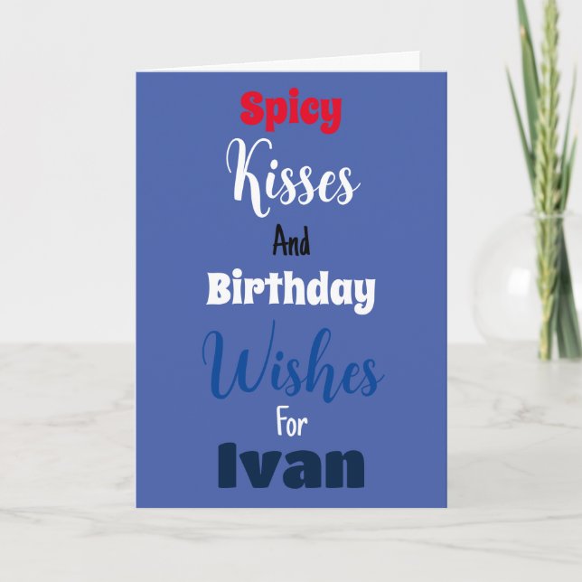 Funny For Him Cute Modern Blue Birthday Card (Front)