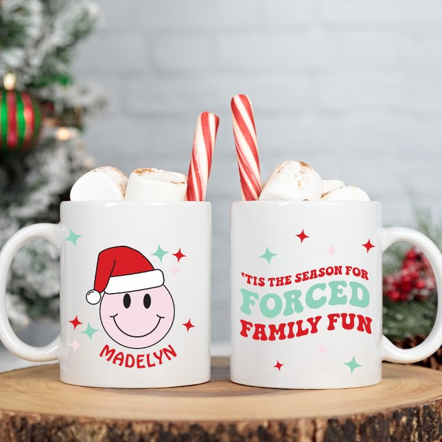 Funny Forced Family Funny Happy Face Personalised  Coffee Mug (Creator Uploaded)