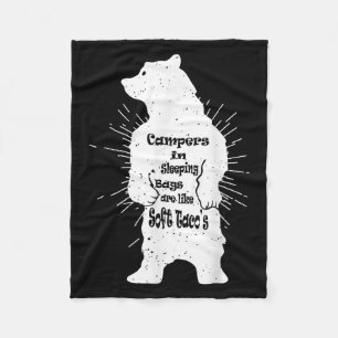 Funny Forest Bear Camping Hiking Quote Fleece Blanket