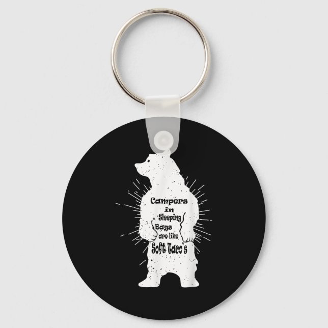 Funny Forest Bear Camping Hiking Quote  Key Ring (Front)