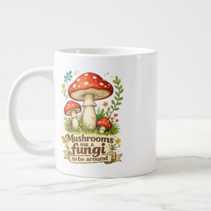 Funny forest mushrooms gift for foragers large coffee mug