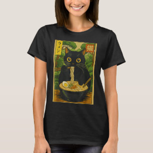 Funny Forest Ramen Cat Japanese Noodle Kitten  T-Shirt