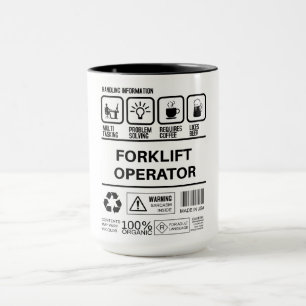 Funny Forklift Operator Handling Information Mug