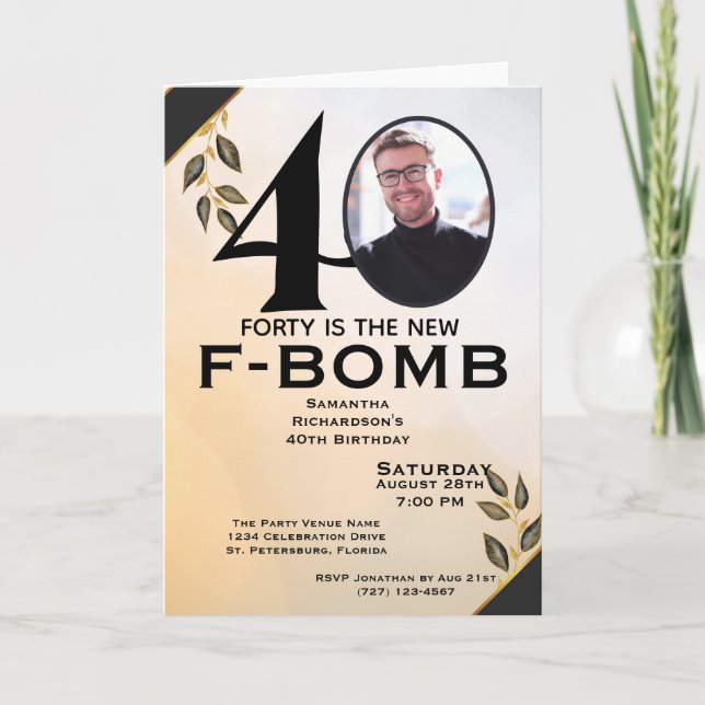 Funny Forty is the New F-Bomb Ladies Card (Front)