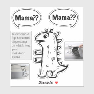 Funny Fossil Fuel decal Baby Dino Sketch