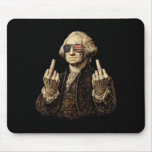 Funny Founding Father Middle Finger Mouse Pad