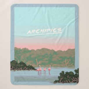 Funny Four Famingo Lovers Flamingo Gifts Lover Sherpa Blanket