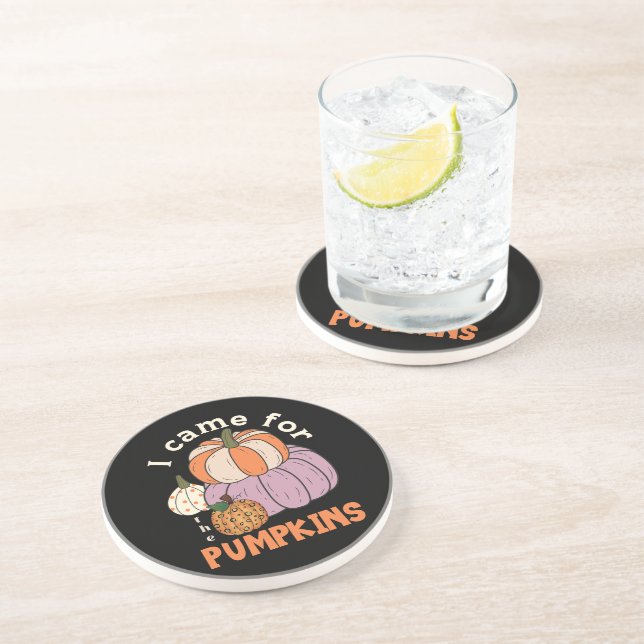 Funny Four Pumpkins Fall Coaster (Side)