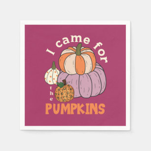 Funny Four Pumpkins Fall Napkin