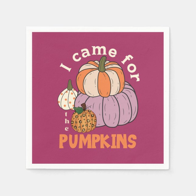 Funny Four Pumpkins Fall Napkin (Front)