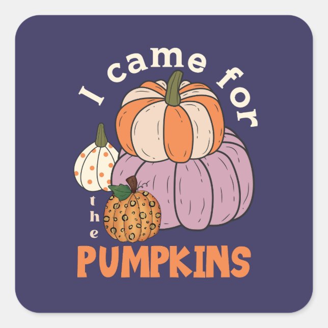 Funny Four Pumpkins Fall Square Sticker (Front)
