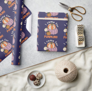 Funny Four Pumpkins Fall Wrapping Paper