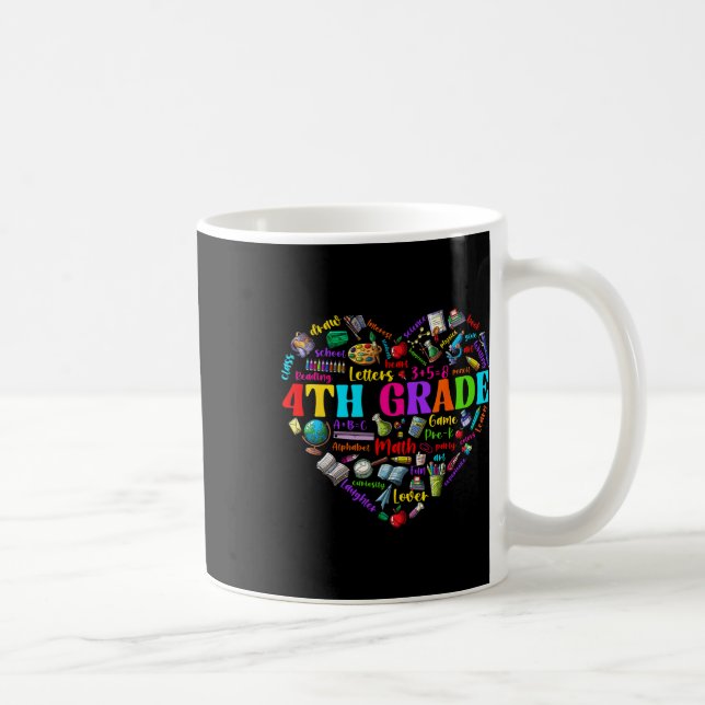 Funny Fourth Grade Heart Students First Day Of Sch Coffee Mug (Right)