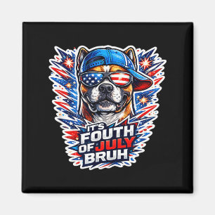 Funny fourth of july bruh boxer dog patriotic usa magnet