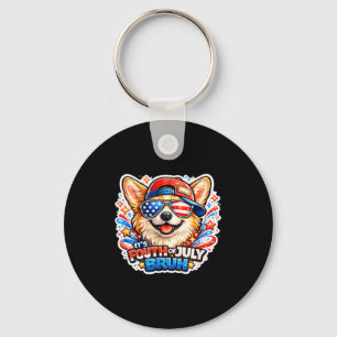 Funny fourth of july bruh corgi dog patriotic usa key ring
